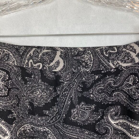 Talbots Skirt Womens Sz 6 Black Gray Paisley Wool Wrap Pencil‎ Lined Button - Picture 4 of 8